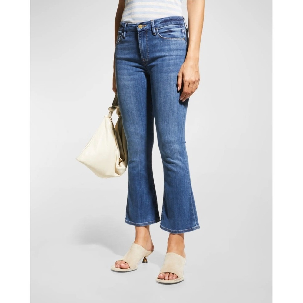FRAME Le Crop Mini Boot Jeans POE Wash Cropped Mid Rise Womens 24 EUC